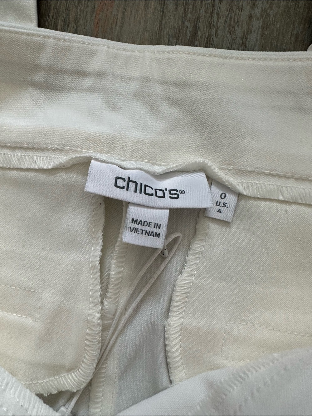 Chico's Women’s White Slimming Brigitte Slim Leg with Lace Trim Pants - Picture 3 of 11